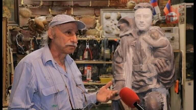 Оганес Аревян заканчивает свою работу к конкурсу «Монументы Победы»