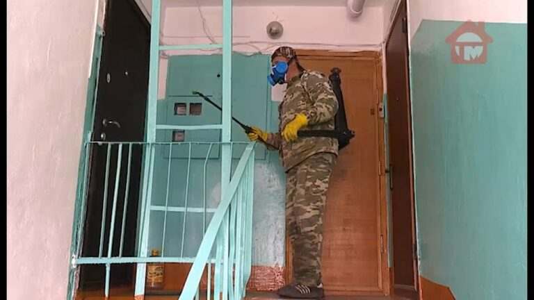 В Уссурийске управляющие компании обрабатывают подъезды жилых домов и игровые площадки