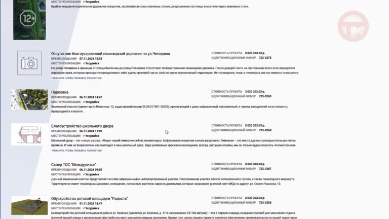 Уссурийск в лидерах по заявкам на конкурс «Твой проект»